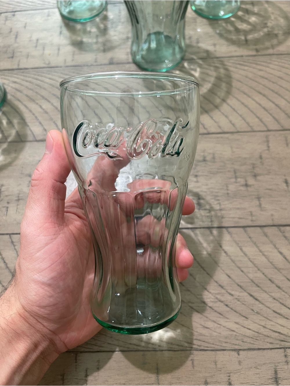 Coca-Cola Glass Extra Large 6.75" Green Glass Float Cup Tumbler Soda Vintage